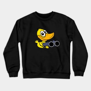 Cool yellow duck with a gun is hunting you Crewneck Sweatshirt